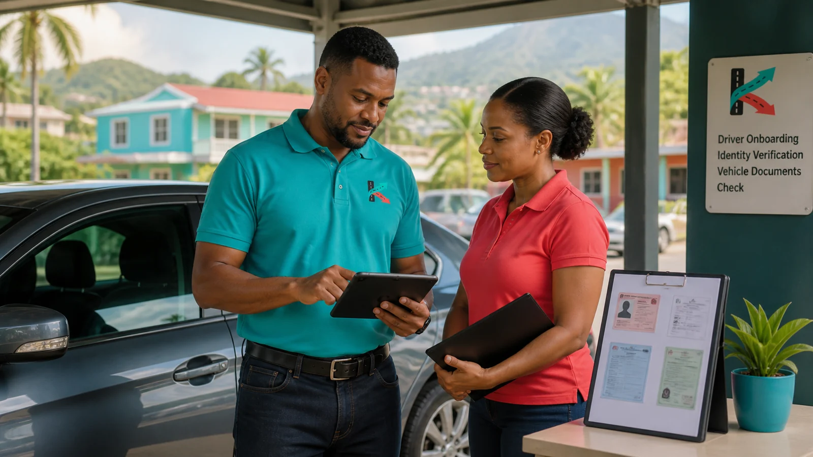Caribbean driver and verification professional review KiloDrive onboarding and vehicle evidence.